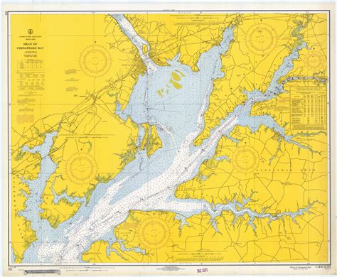 Head of Chesapeake Bay 1966 - Old Map Nautical Chart AC Harbors 572 ...