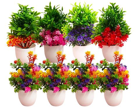 Buy Dekorly Artificial Potted Plants, Artificial Plastic Eucalyptus ...