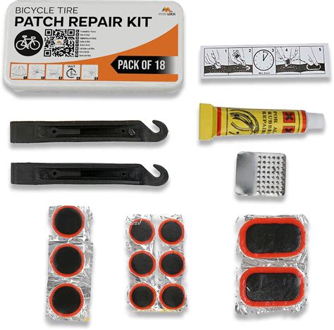 Amazon.com : Mobi Lock Bicycle Tire Patch Repair Kit - Pack of 18 ...