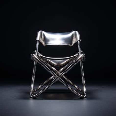 Une chaise en acier intense et spectaculaire avec une symétrie ...
