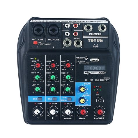 Buy Portable 4-Channel BT Sound Mixing Console Digital Audio Mixer ...
