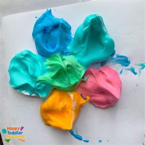 Puffy Paint Flowers Craft for Spring - Happy Toddler Playtime