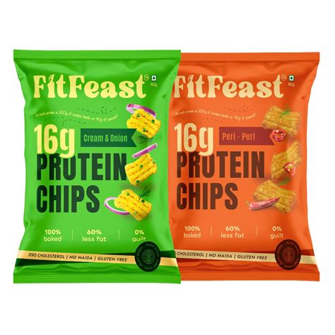 FitFeast Protein Chips - Variety Pack of 6 | 3 x Peri Peri and 3 x ...