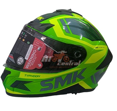 SMK Typhoon Thorn Green Yellow Green Gloss (GL848) Helmet– Moto Central