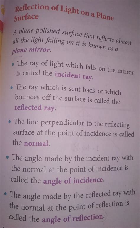 Define the following terms for a plane mirror? (a) Incident ray (b ...