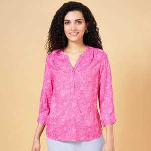 Honey By Pantaloons Casual Printed Women Pink Top - Buy Honey By ...