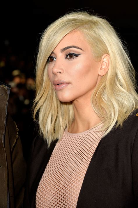 Kim Kardashian Is Blonde Now - Lanvin Fashion Show in Paris, March 2015 ...