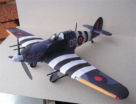 Buy 1:33 Scale British hurricane fighter paper model of World War II ...