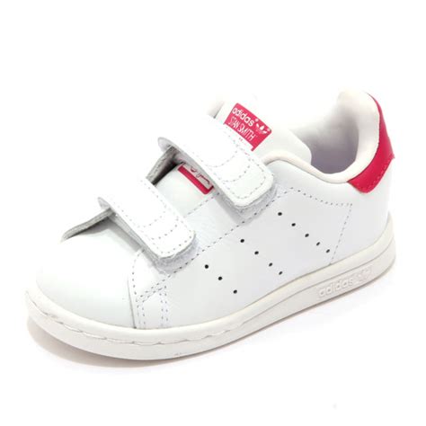 1871AL sneaker bimba girl ADIDAS STAN SMITH kids leather shoes white/fucsia