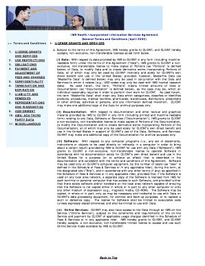 Fillable Online IMS Health Incorporated Information Services Agreement ...