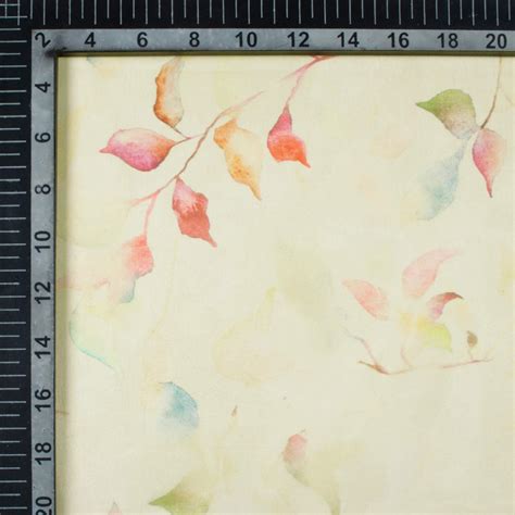 Mellow Yellow And Jam Purple Leaf Pattern Digital Print Shimmer Tissue ...