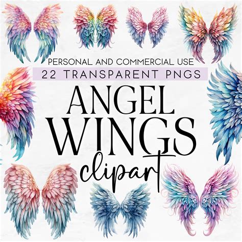 22 Angel Wings Clipart Bundle, Angel Wing Clipart, Angel Wing PNG ...