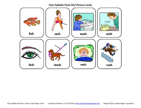 Testy yet trying: Final SH: Free Speech Therapy Articulation Picture Cards