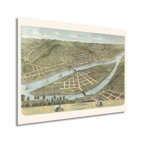 Buy HISTORIX Vintage 1870 Wheeling West Virginia - 18x24 Inch of Wheeling Wall Art - Old City of ...