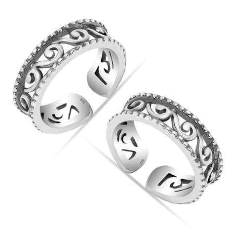 Buy 925 Sterling Silver Oxidized Band Toe Rings for Women