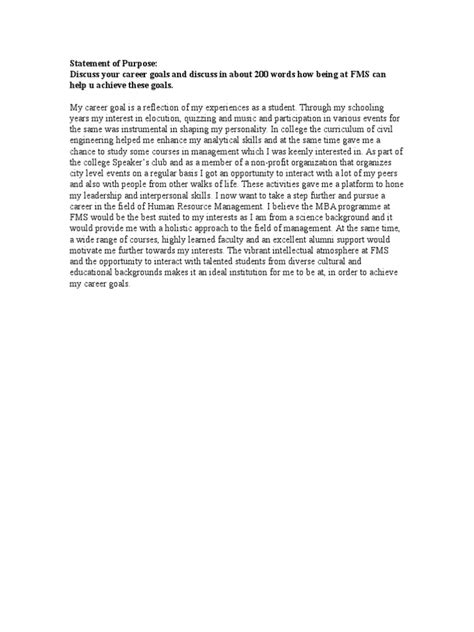 Image result for FMS SOP Examples