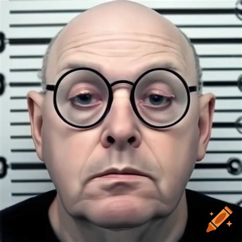 Photorealistic mugshot of a middle-aged man with distinctive features ...