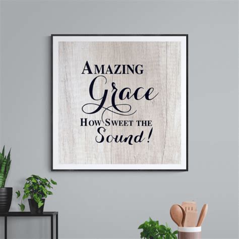 Amazing Grace How Sweet Thou Sound Wall Decor - Christian Hymn – Living ...