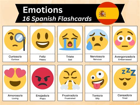 Spanish Emotion Flashcards, Spanish Adjective Vocabulary, Homeschooling Language Learning ...