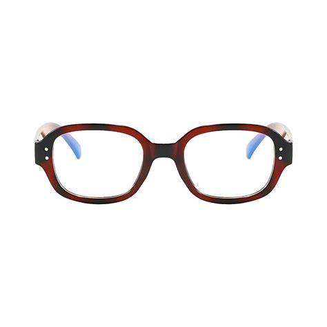 Dotted Series Rectangle Blue Light Blocking Eyeglasses - Redwood – 4Flaunt