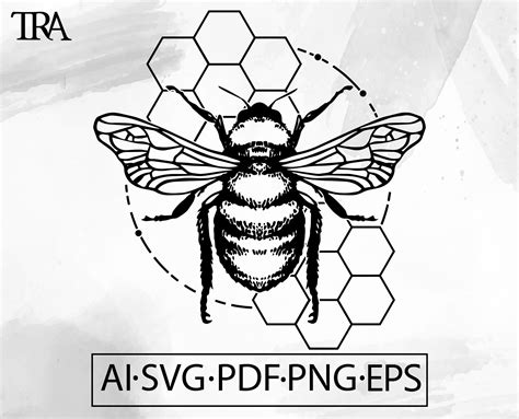 Geometric Honeycomb Tattoo Stencil