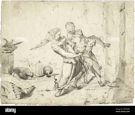 Lot and his daughters, 1622 - c. 1640 drawing Zwolle paper. ink. chalk ...