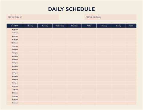 10 best printable daily hourly calendar template – Artofit