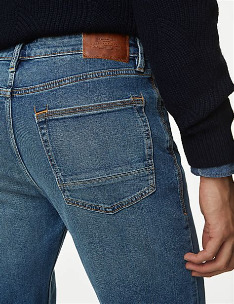 Buy Straight Fit Vintage Wash Stretch Jeans at Marks & Spencer