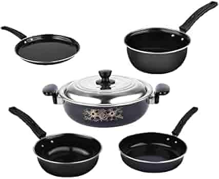 Blue Diamond Induction Bottom nonstick Cookware Set of 5 pc, kadhai ...