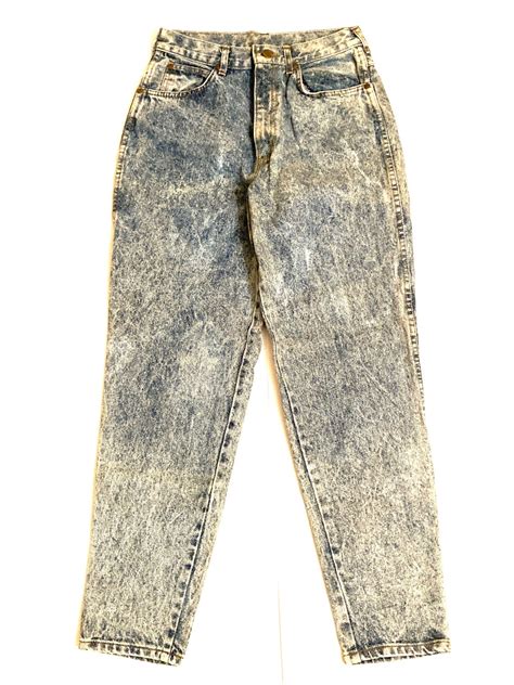 Vintage acid wash high waisted jeans 29 Chic blue stone wash | Etsy