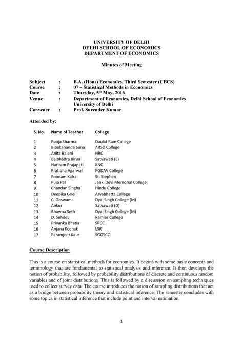 07 Statistical Methods in Economics B.A. Hons - 1 UNIVERSITY OF DELHI ...