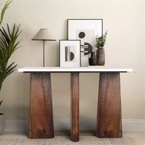CORSICA DESIGNS | Panache Wooden-Stone Console Table | Large ...