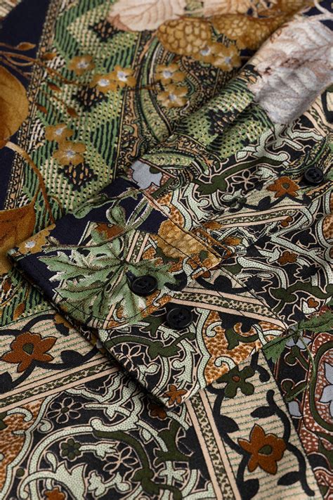 Buy Men's Floral Artistry Green Shirt Online | SNITCH