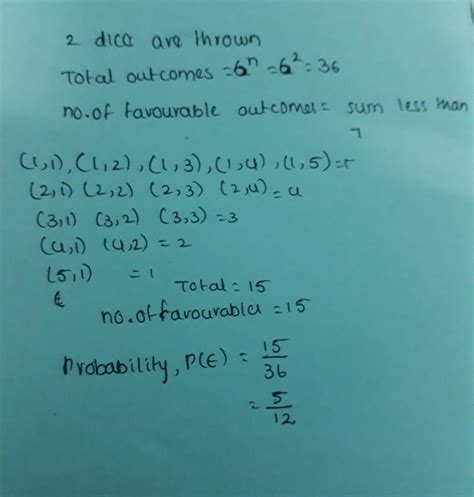 Two different dice and thrown together.find the probability that the ...