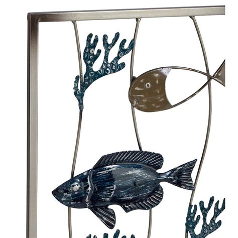 Buy Metal Blue Fish Wall Decor (Set of 2) Online at Lowest Price in ...