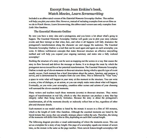 Image result for Sample Film Script Outline