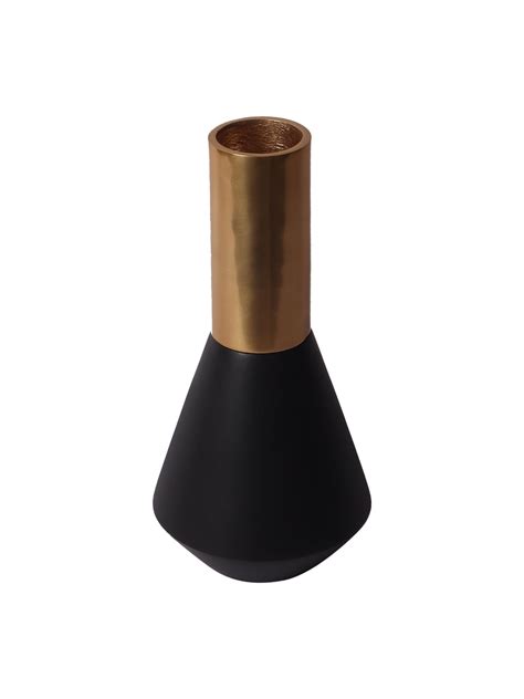 Buy De Maison Decor Matt Gold and Black Aluminum Deidra Table Vase Online