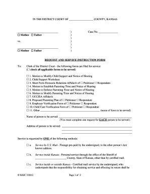 Fillable Online Request and Service Instruction Form Fax Email Print ...