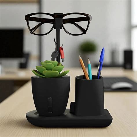 DESKSTATION Multifunctional Desk Organiser (Black) – Smart Storage ...