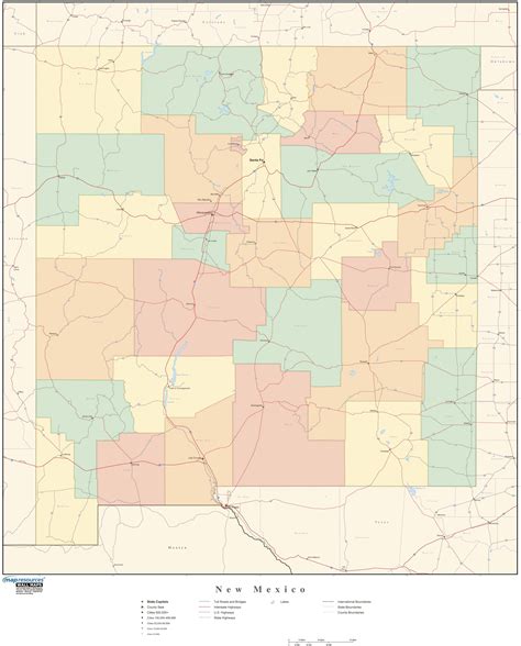 New Mexico Wall Map with Counties by Map Resources - MapSales