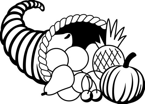 Thanksgiving Black And White Clip Art