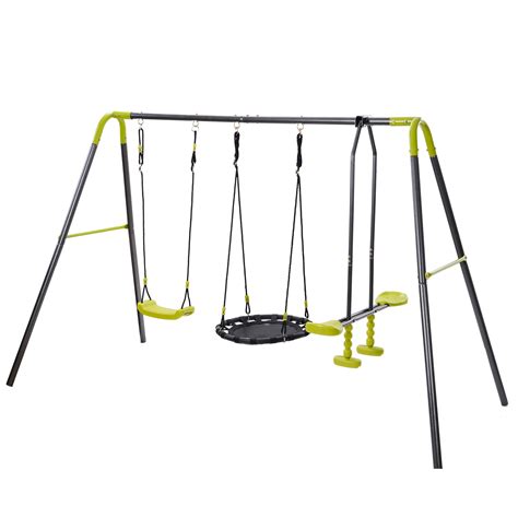 Buy Outdoor Swing Sets for Kids, Kids Swing Frame with Ground Nail ...