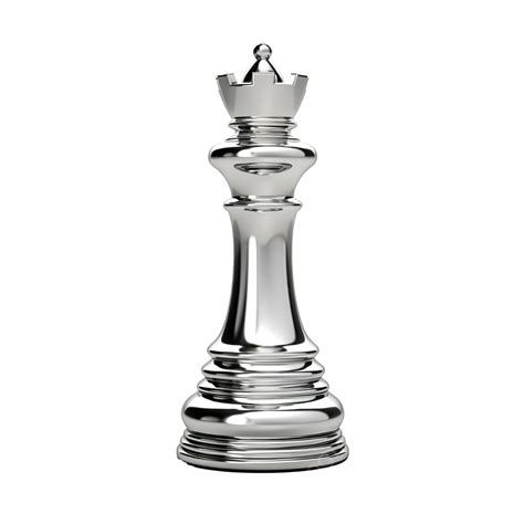 Silver Ceramic Chess Queen 3d Render, Chess Piece, Intelligence ...