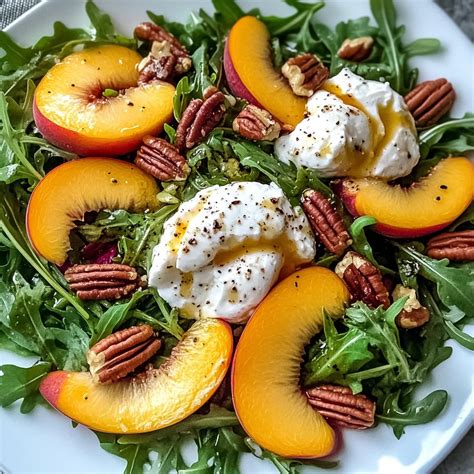 Summer Peach Salad with Burrata Recipe