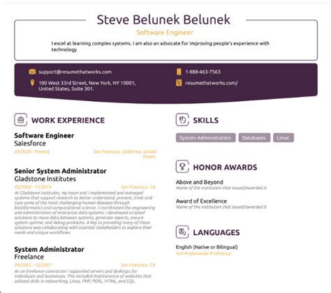 Software Engineer Resume 的图像结果