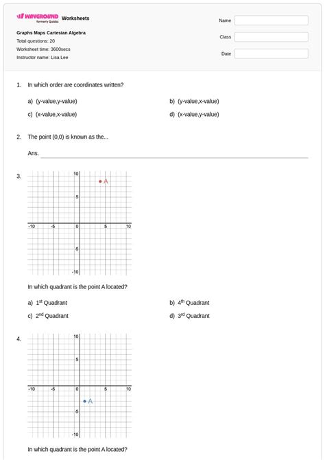 50+ Cartesian Graphs worksheets for Class 7 on Wayground | Free & Printable