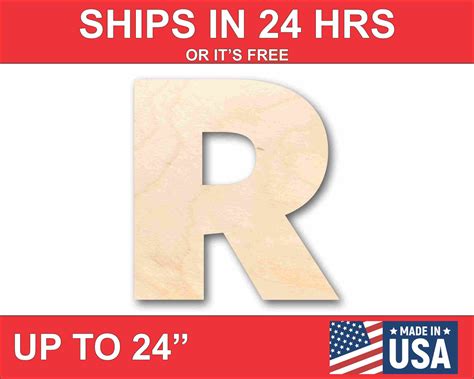 Unfinished Wood Block Letter R - Craft - up to 46" DIY 30" / 1 ...