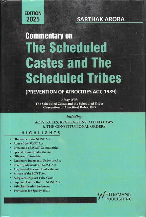 Commentary on Scheduled Castes and Scheduled Tribes Prevention of ...