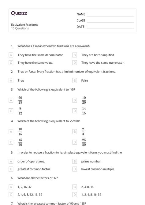 50+ Greatest Common Factor worksheets for 3rd Class on Quizizz | Free ...