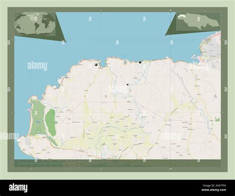 Hanover, parish of Jamaica. Open Street Map. Locations of major cities ...